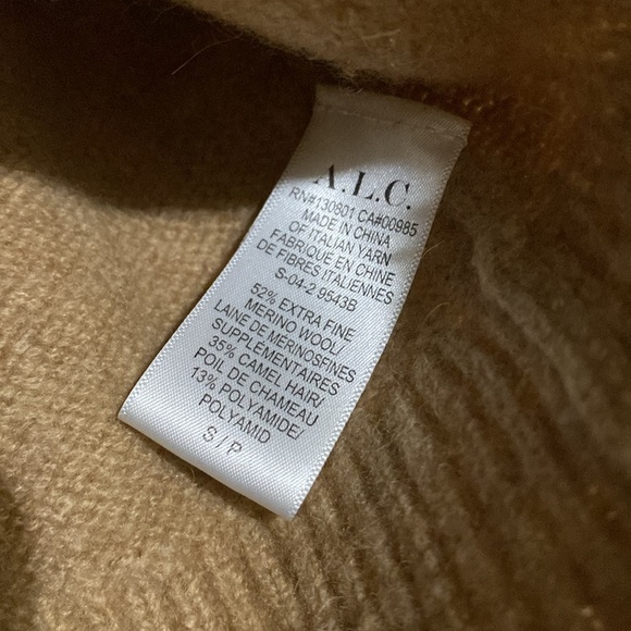 A.L.C. Emmeline merino wool blend crop sweater camel tan - Picture 5 of 6